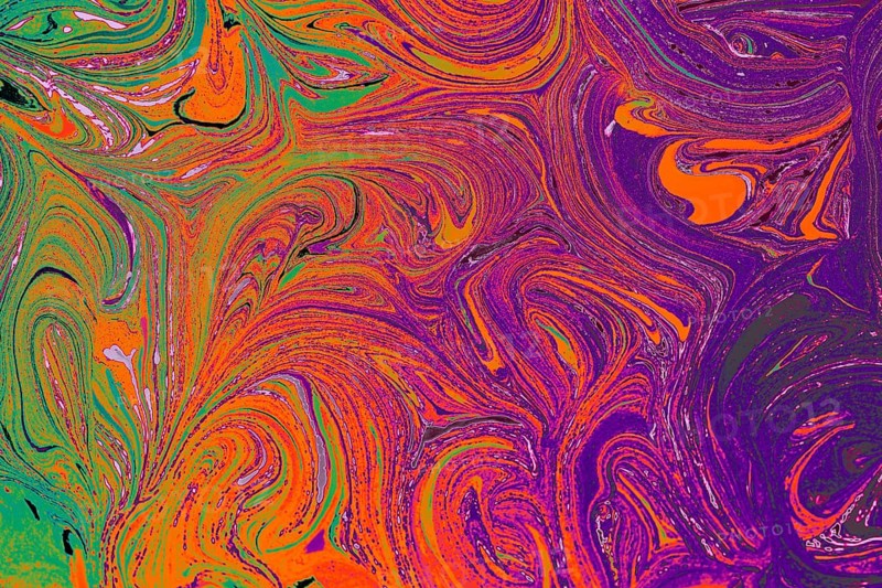 Beautiful abstract art of Ebru marbling painting techniques on water