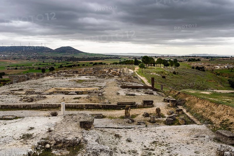 Canaveruelas, Spain, February 29, 2020: Ercavica Roman City archaeological site. Ercavica was an important Roman City whose remains are visible today at the archaeological site