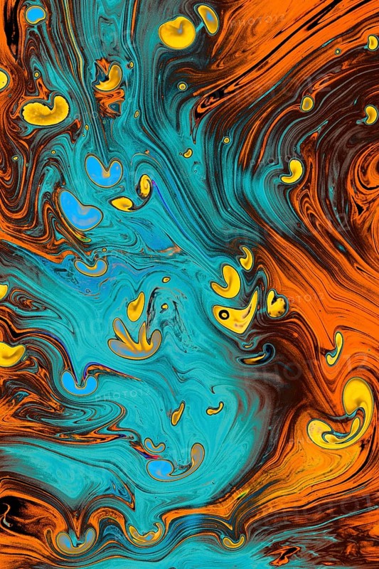 Traditional Ottoman Turkish marbling art patterns as abstract colorful background