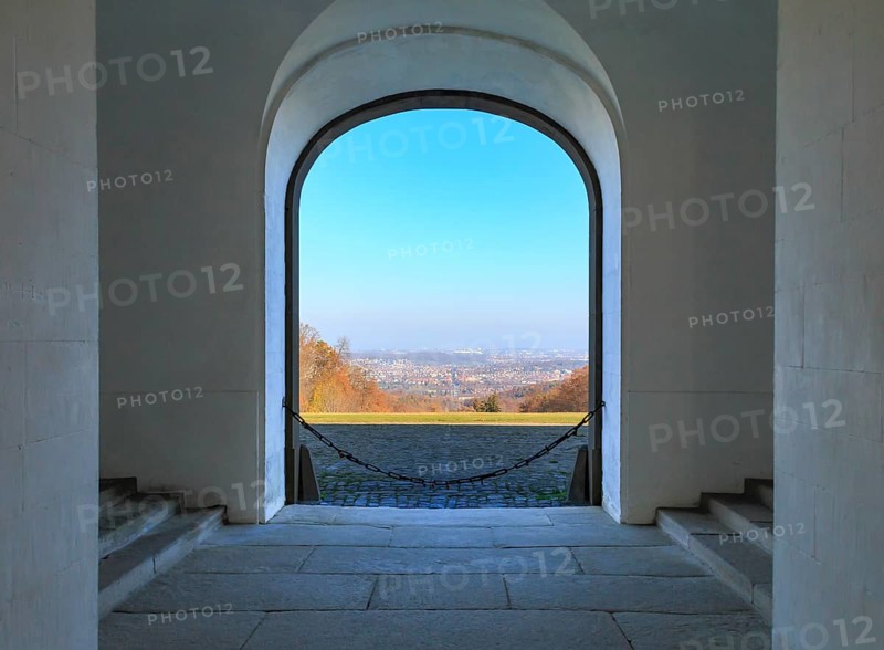 View of the valley, archway, Solitude Palace, Stuttgart, BW