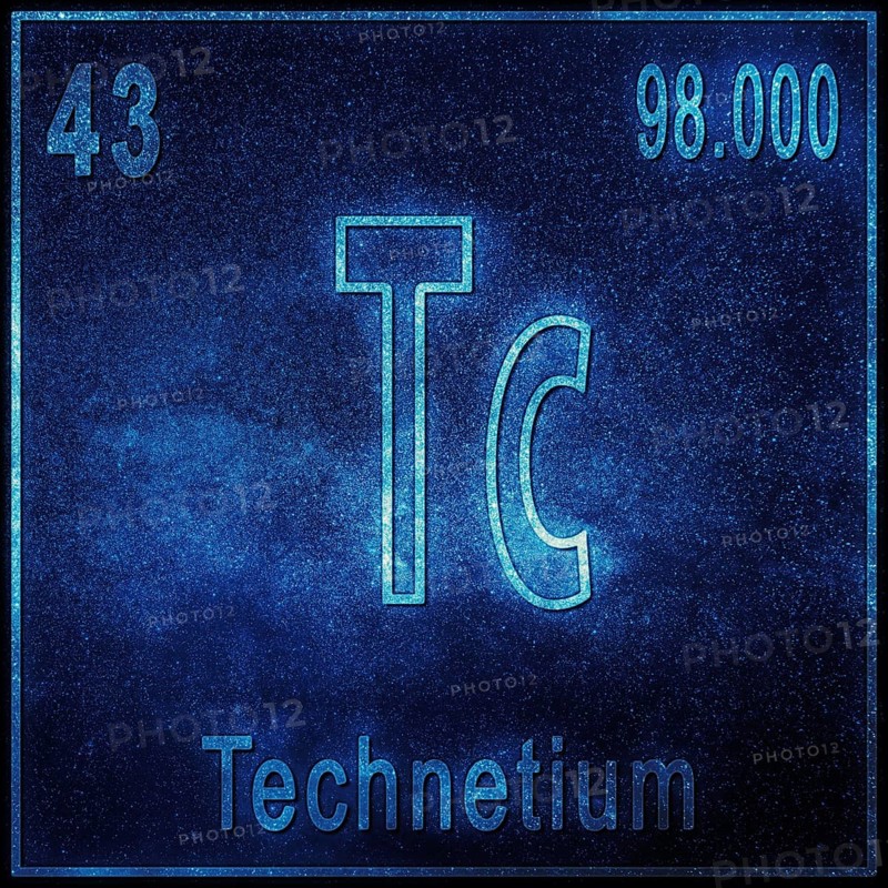 Technetium chemical element, Sign with atomic number and atomic weight, Periodic Table Element
