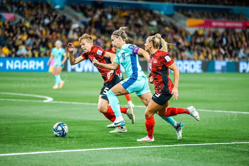 MELBOURNE, AUSTRALIA, JULY 31: Steph CATLEY of Australia as Australia plays Canada at the FIFA Women's World Cup Australia New Zealand 2023 at Melbourne Rectangular Stadium on July 31, 2023