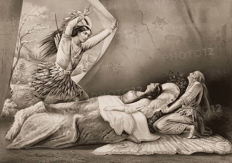 Death of Minnehaha, scene from The Song of Hiawatha by Henry Wadsworth Longfellow