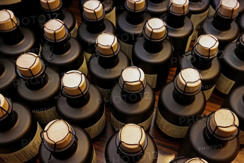Small bottles, sealed with corks and wire