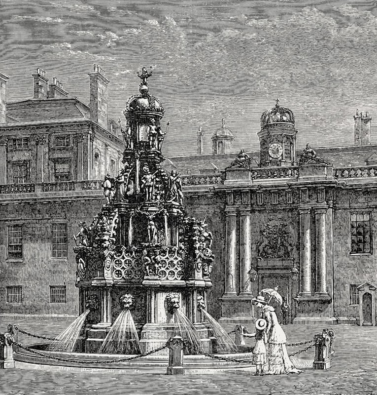 Fountain of Palace of Holyroodhouse, Edinburgh, Scotland, 18th century