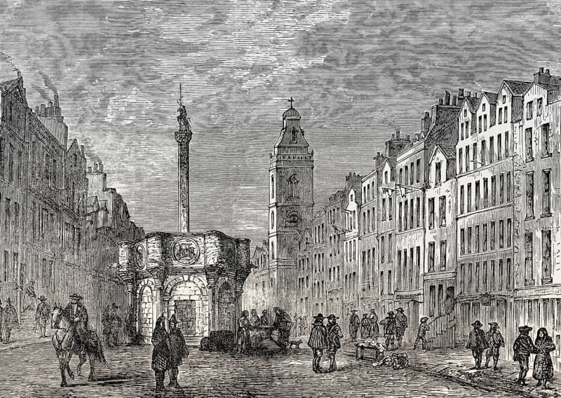 The Mercat Cross, Edinburgh, Royal Mile, Scotland, 19th century