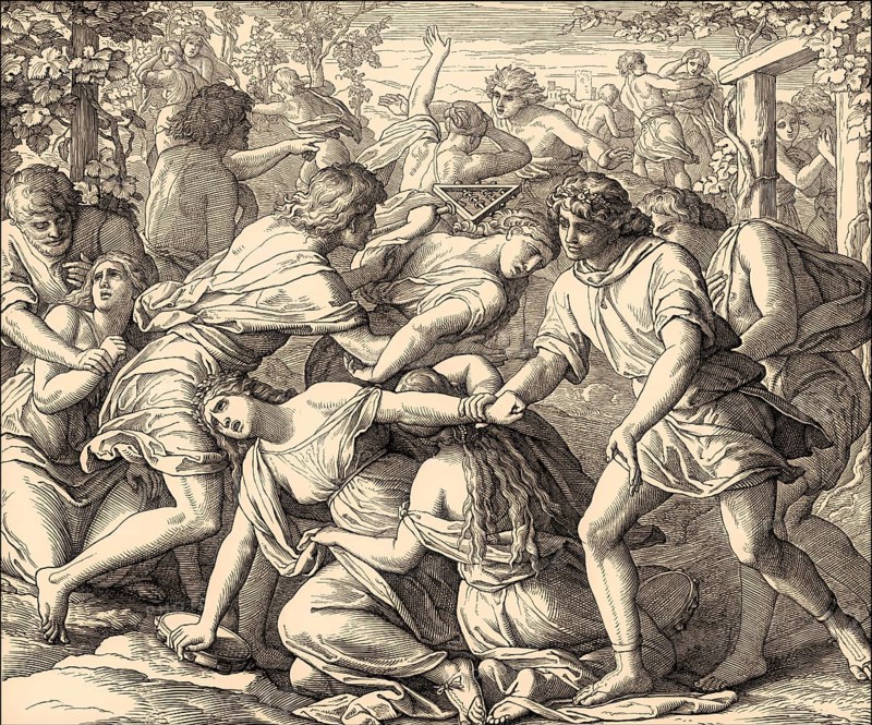 Benjaminites Seize Wives from Shiloh, Old Testament, by Julius Schnorr von Carolsfeld