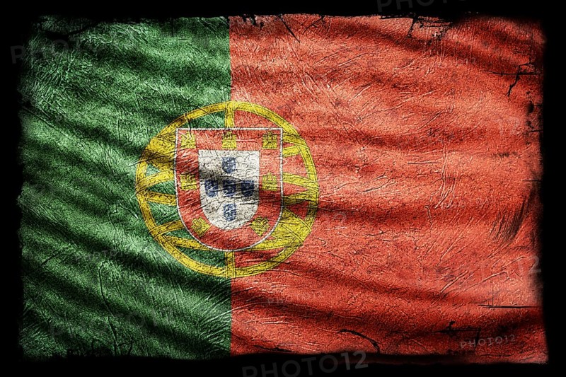 Portugal Flag, Grunge Texture Background