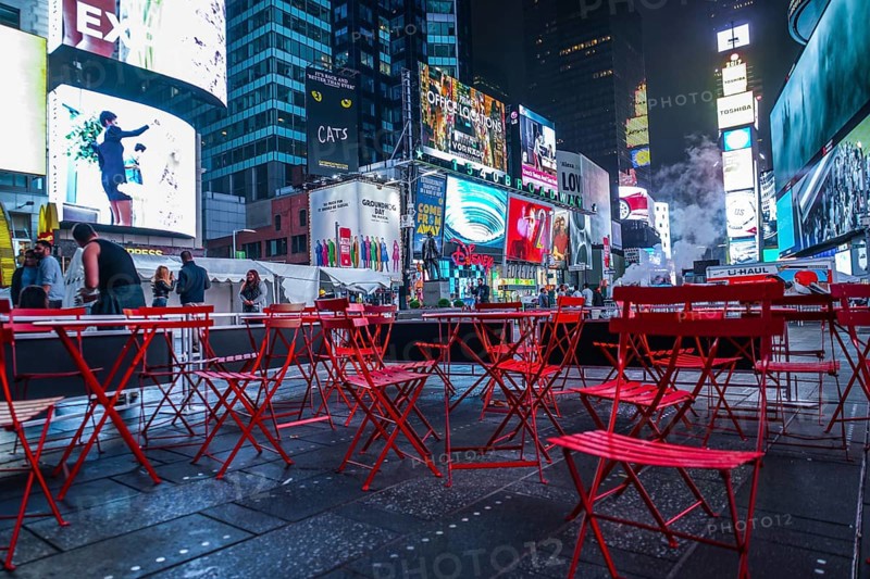 Night view of the New York Times Square (TimesSquare). Shooting Location: New York, Manhattan