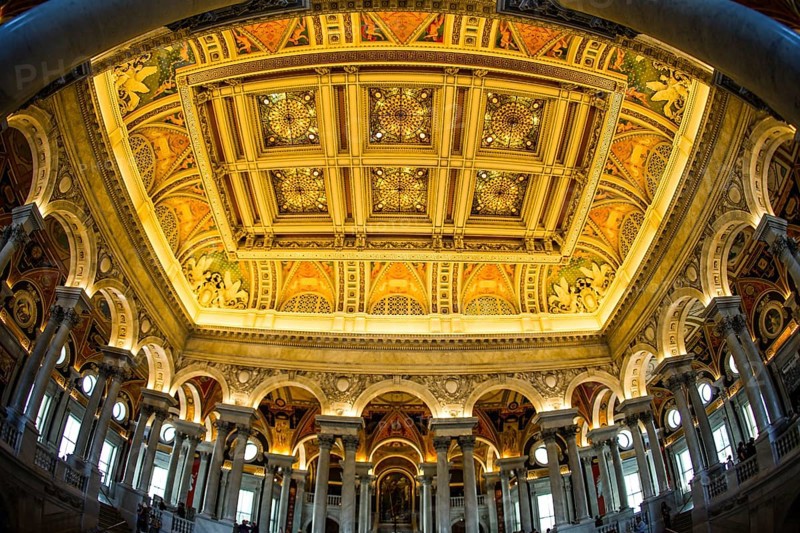 United States Capitol ceiling painting of the (United States Capitol). Shooting Location: Washington, DC