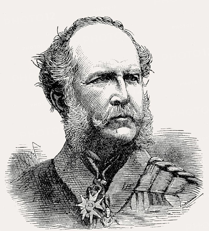General Sir John Miller Adye, 1819 – 1900, a British soldier, Governor of Gibraltar, From British Battles on Land and Sea, by James Grant