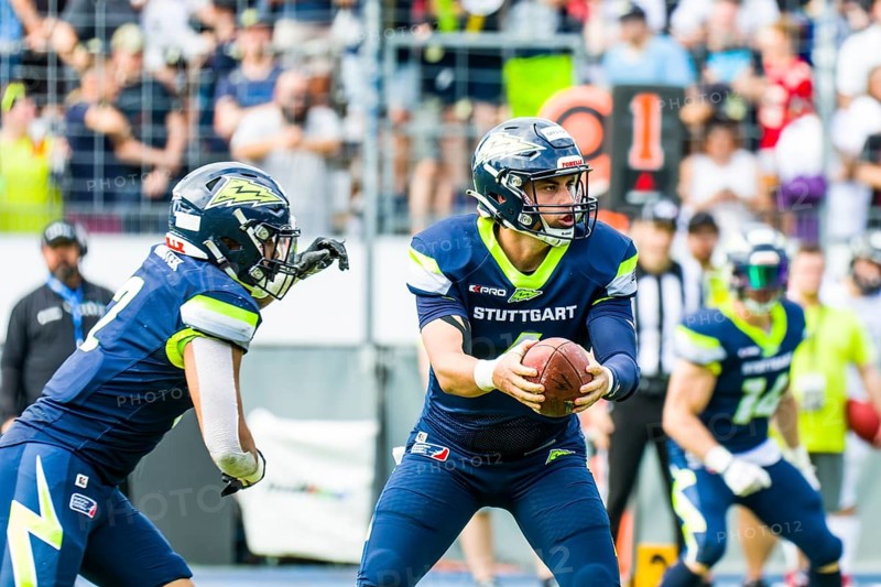 European League of Football, ELF/ Game :  Munich Ravens at  Stuttgart Surge on Aug. 13. 2023 ,in the Gazi Stadium , Stuttgart ,  Germany
