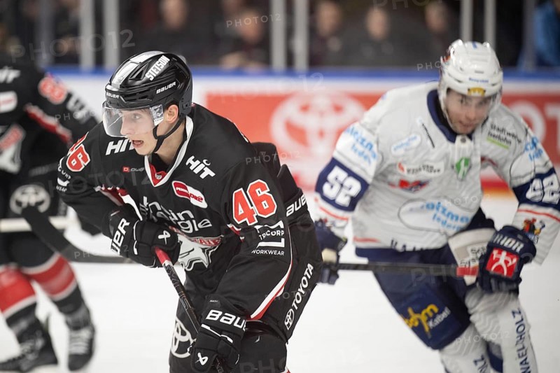 Cologne, LanxessArena, North Rhine-Westphalia, Kevin Niedenz (Cologne Sharks, #46), PENNY DEL, Cologne Sharks- Iserlohn Roosters on 19/01/2025 at the LanxessArena in Cologne Germany