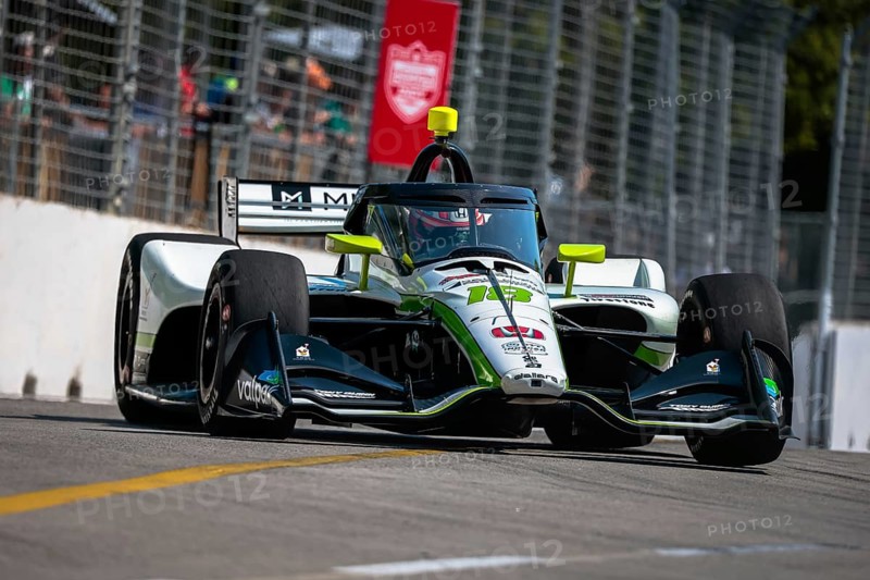 NTT INDYCAR SERIES driver, HUNTER MCELREA (R) (18) of Gold Coast, Australia, travels through the turns during a practice session for the Ontario Honda Dealers Indy Toronto at Streets of Toronto in Toronto ON