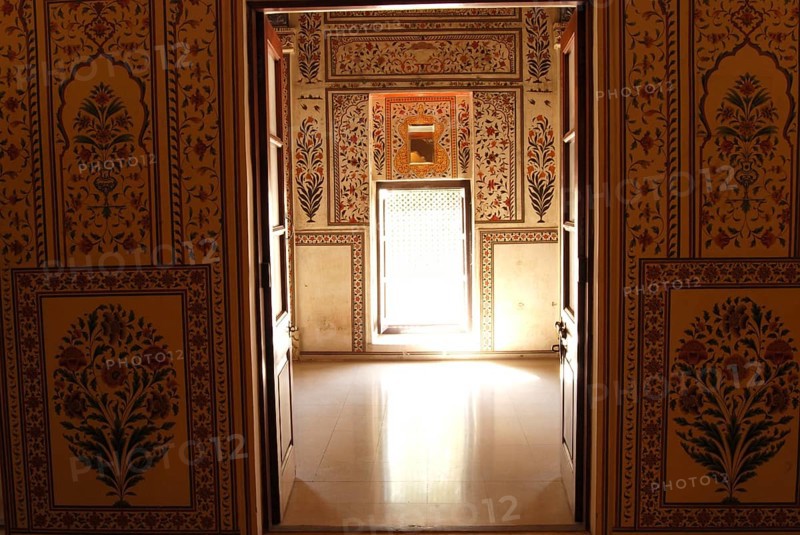 Interior of ritual crafts gallery in Junagarh fort, Bikaner, Rajasthan, India
