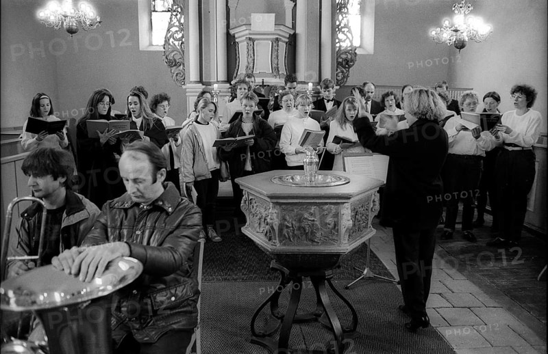 Germany, Greiffenberg, 20.04.1992, Choir in the church of Greiffenberg