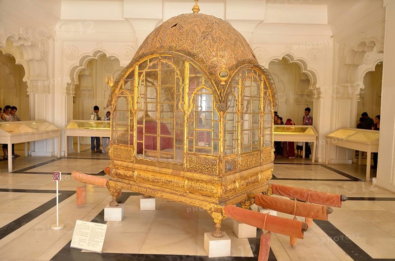 Palanquin in Mehrangarh Fort Jodhpur Rajasthan India Asia