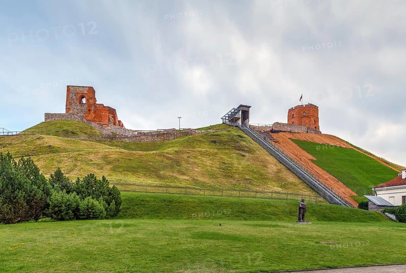 Remains of Upper Castle om hill in Vilnus, Lithuania
