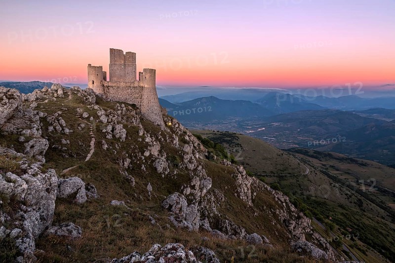 Rocca Calascio at dusk, Abruzzo, Italy