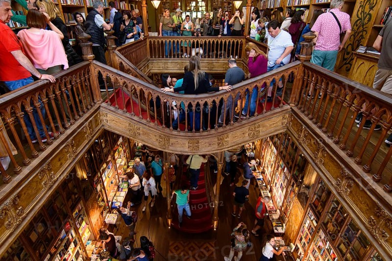 Interior of Lello Bookstore, one of the most beautiful bookstores in the world, in Porto, Portugal