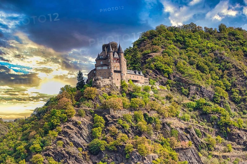 Katz Castle above St. Goarshausen in the Upper Middle Rhine Valley World Heritage Cultural Landscape in Rhineland-Palatinate