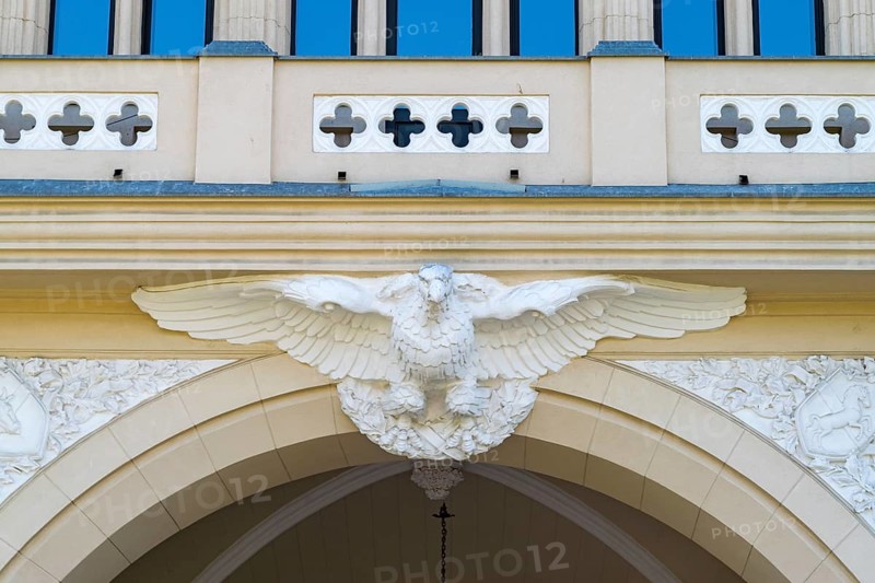 The Palace of Culture in Iasi, Romania. The Palace of Culture, the symbol of the city of Iasi on a sunny summer day. Palace of Iasi