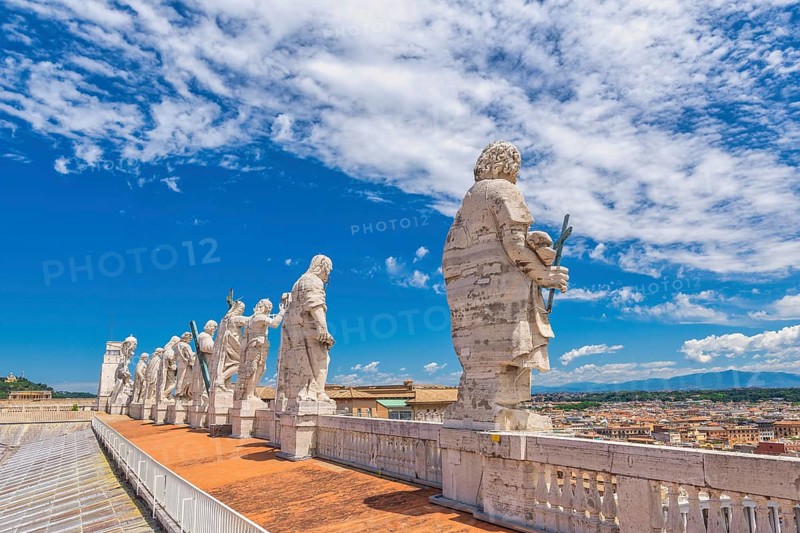 Rome Vatican Italy, high angle view city skyline at St. Peter's Basilica