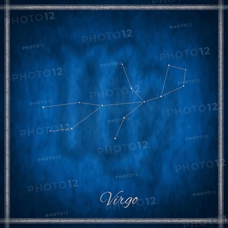 Virgo zodiac sign, constellation lines, Virgo symbol