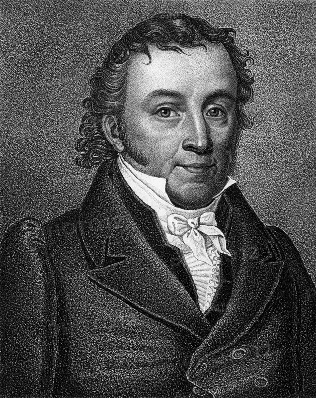 Mathias Fohrenbach (1766-1841) on engraving from 1859. German lawyer and politician. Engraved by unknown artist and published in Meyers Konversations-Lexikon, Germany, 1859