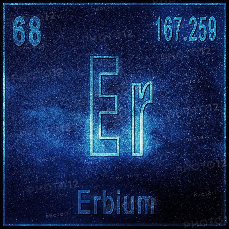 Erbium chemical element, Sign with atomic number and atomic weight, Periodic Table Element