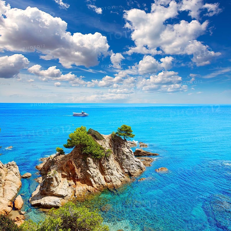 Platja Fenals Fanals Beach in Lloret de Mar at Costa Brava of Catalonia Girona Spain