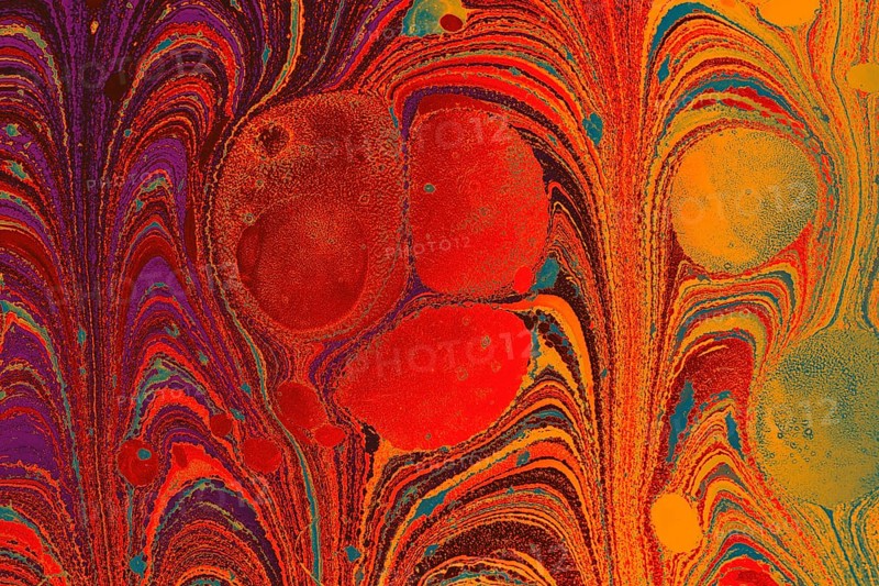 Abstract marbling floral pattern for fabric, tile design. background texture
