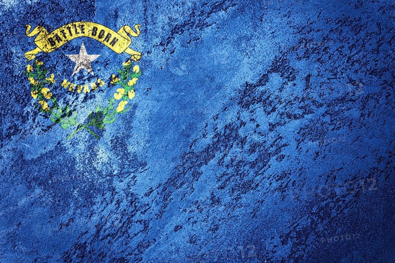 Grunge Nevada state flag. Nevada flag background grunge texture