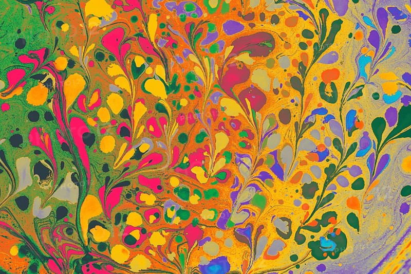 Abstract marbling floral pattern for fabric, tile design. background texture