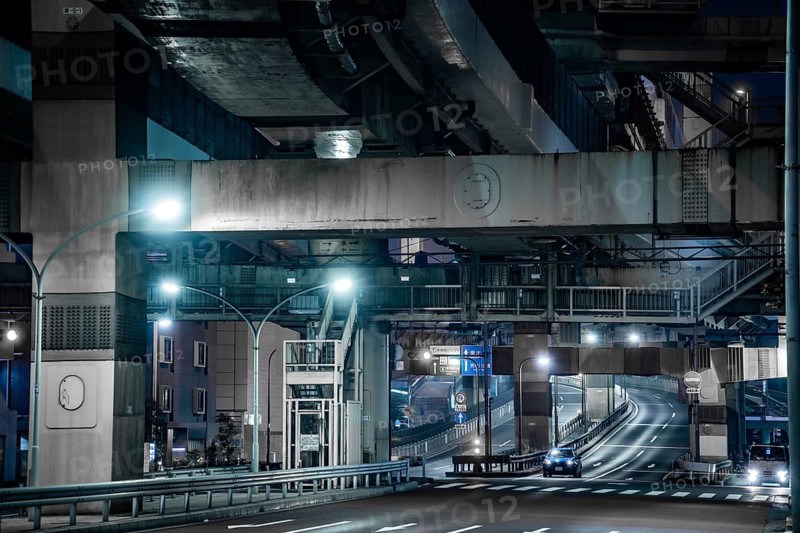 Hakozaki Junction of night view. Shooting Location: Tokyo metropolitan area
