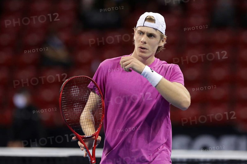 Sofia, Bulgaria - 10 November, 2020: Canada's Denis Shapovalov reacts during his ATP 250 Sofia Open match against Moldova's Radu Albot, Sofia, Bulgaria