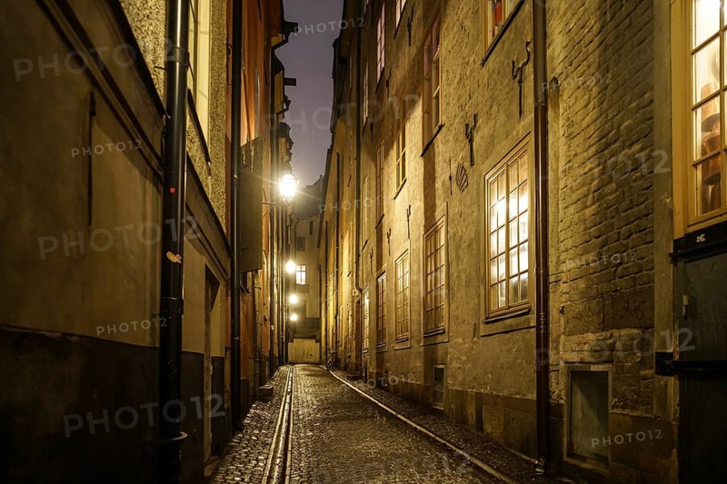 Gumlastan Old Town cityscape (Stockholm). Shooting Location: Sweden, Stockholm