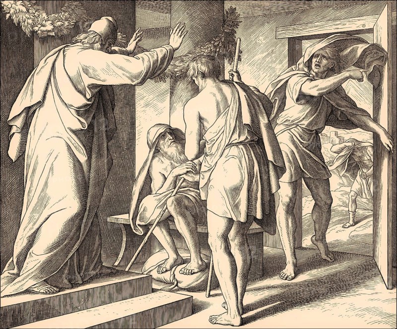 Messengers to Job, Old Testament, by Julius Schnorr von Carolsfeld