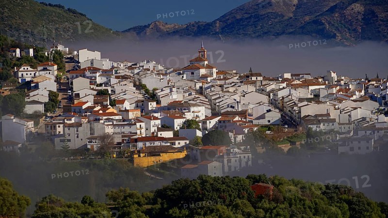 White villages, White village, Gaucin, Fog, Sunrise, Andalusia, Spain, Andalusia, Spain