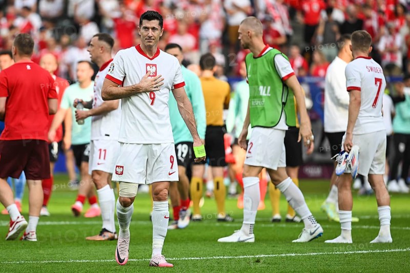 BERLIN, GERMANY - JUNE 21, 2024: Euro 2024 Groupe D match Poland vs Austria 1:3. Robert Lewandowski after the match.