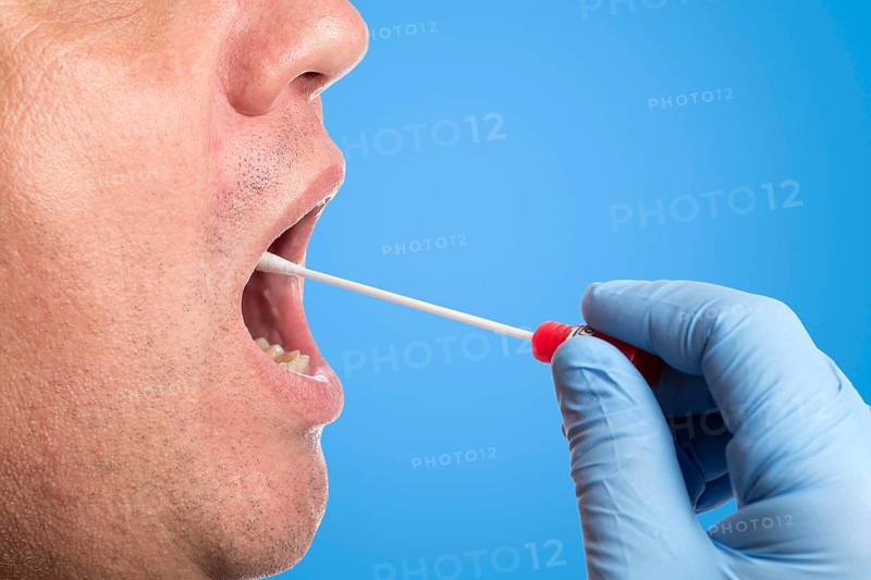 DNA test tubes and cotton swabs, wipe test