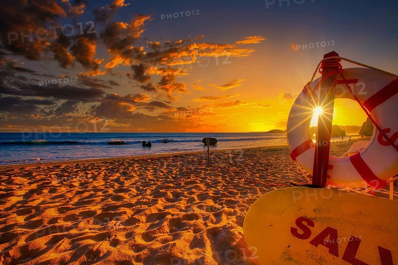 Impressive sunset at Praia do Amado, Portimao, Algarve, Portugal