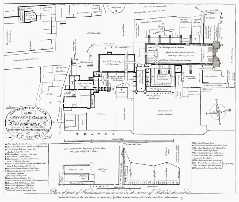 Plan of Westminster Palace, London, England, 1807
