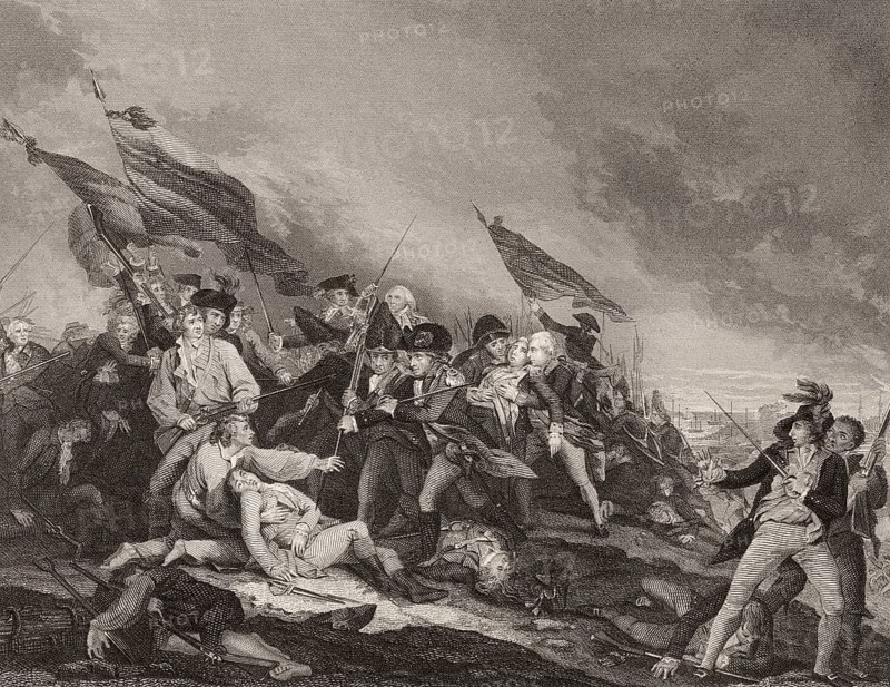 Death of Joseph Warren in the Battle of Bunker Hill, American Revolutionary War, siege of Boston, 1775