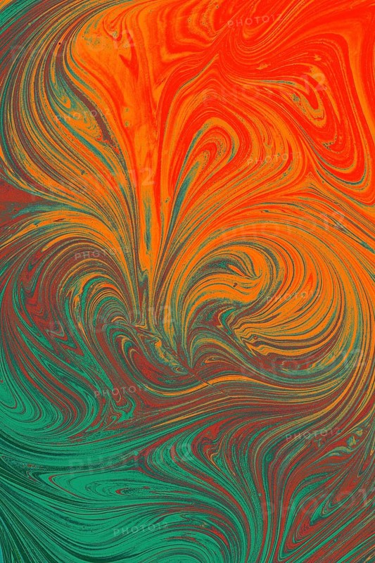 Beautiful abstract art of Ebru marbling painting techniques on water with acrylic paints