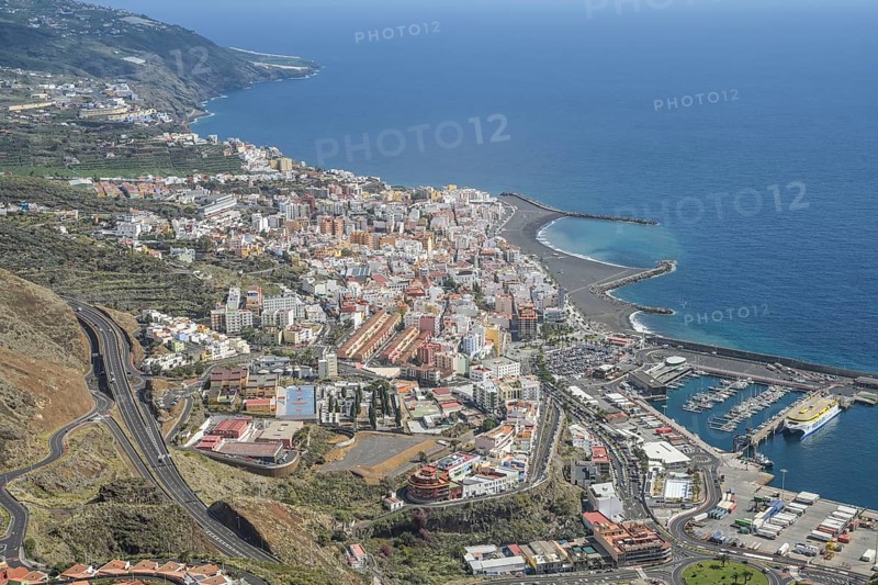 City view, city panorama seen from the Mirador Concepcion, Santa Cruz de La Palma, La Palma, Spain