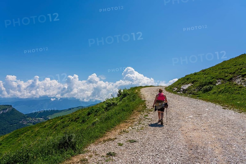 Hiking trail on Monte Baldo on Lake Garda in Italy