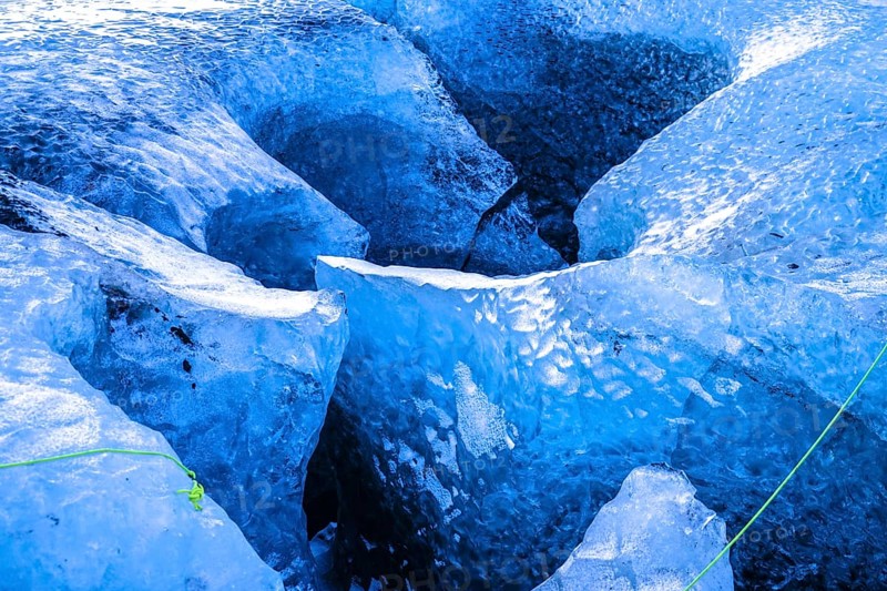 Cave of Iceland ice (Vatnajökull). Shooting Location: Iceland, Reykjavik