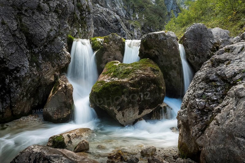 Waterfall in the Höllentalklamm gorge near Garmisch, Bavaria