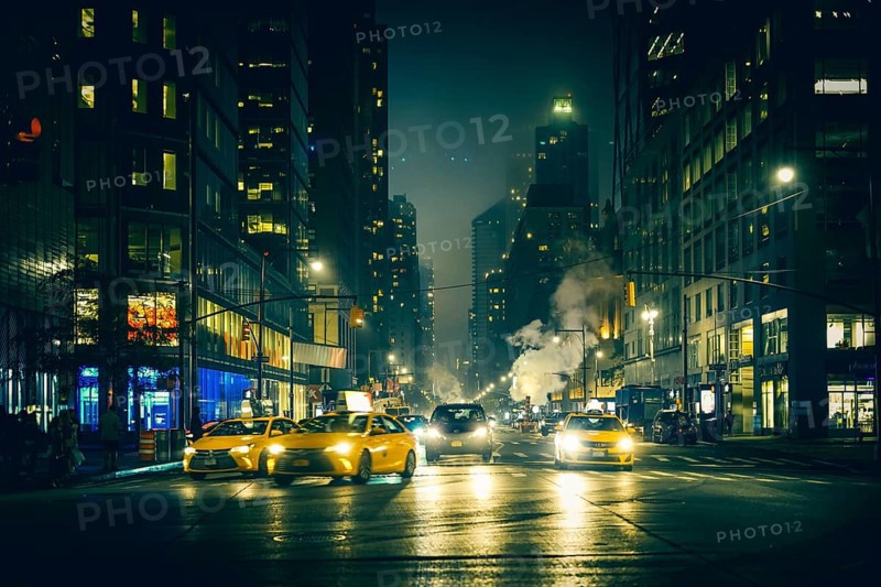 Night view of the city of New York. Shooting Location: New York, Manhattan